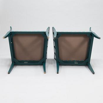 Eliel Saarinen, A pair of "Blue Chair" armchairs by Eliel Saarinen, Adelta, Finland 1983.