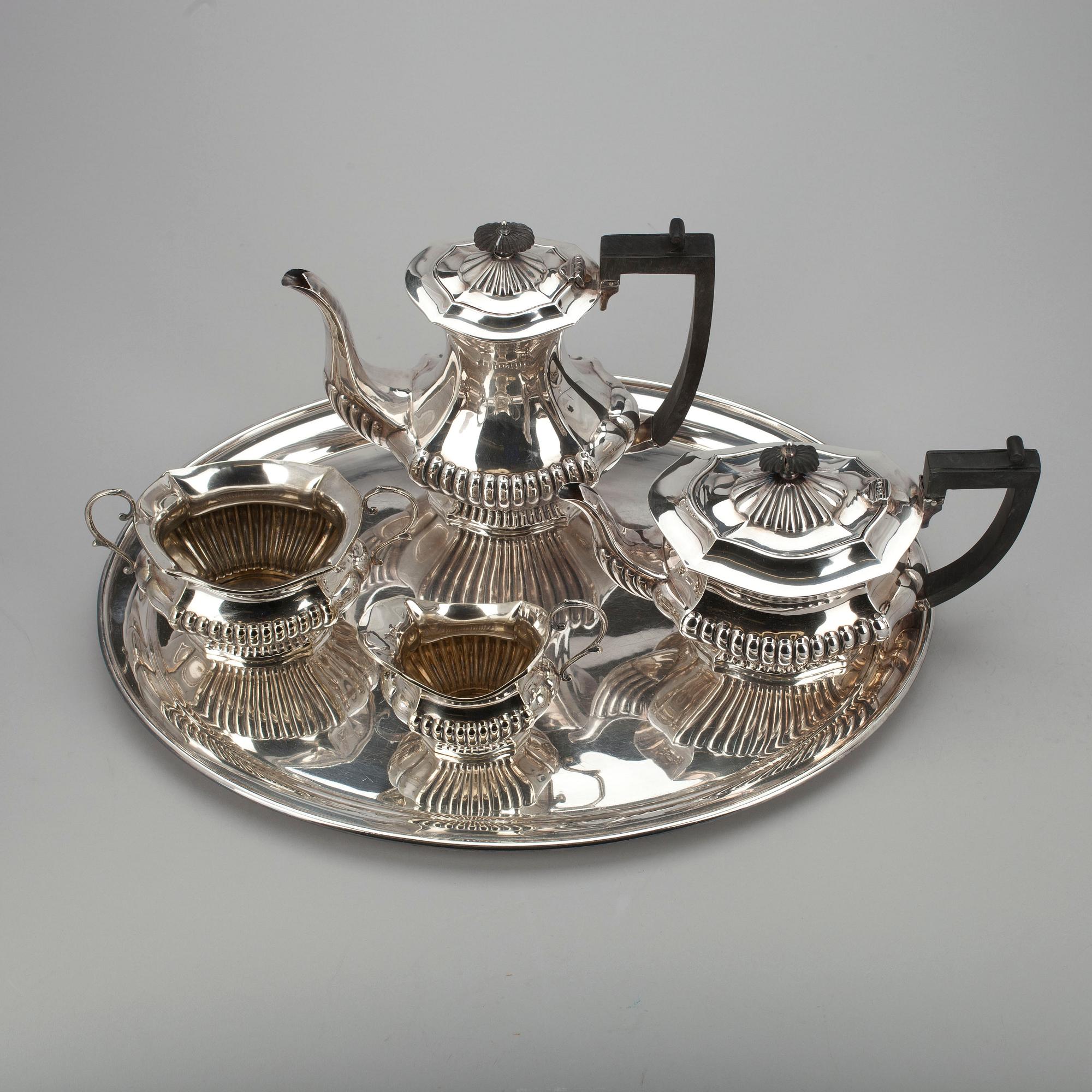 KAFFE- och TESERVIS, 5 delar, plate, England 1900-talets mitt.