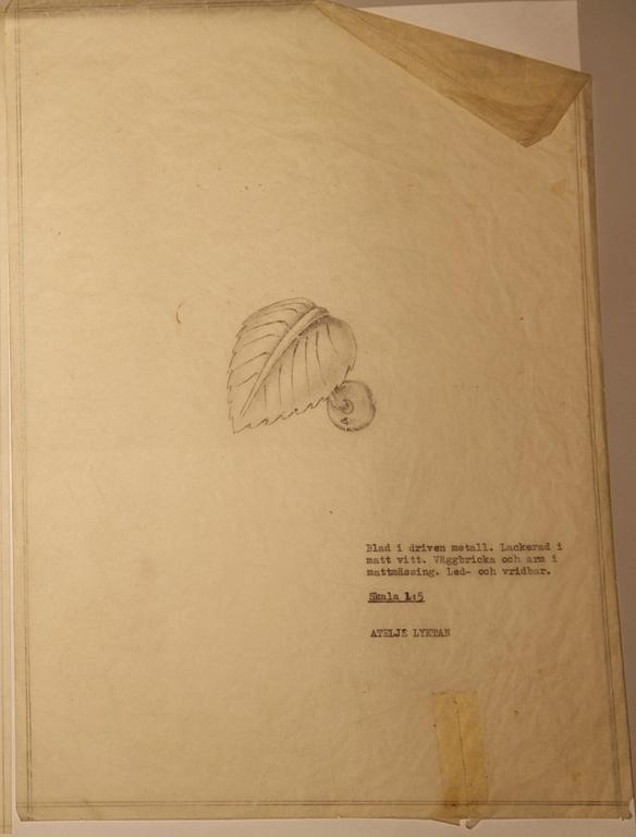 Hans Bergström, vägglampor 1 par, modell "C443", ateljé Lyktan, Åhus 1940-tal.