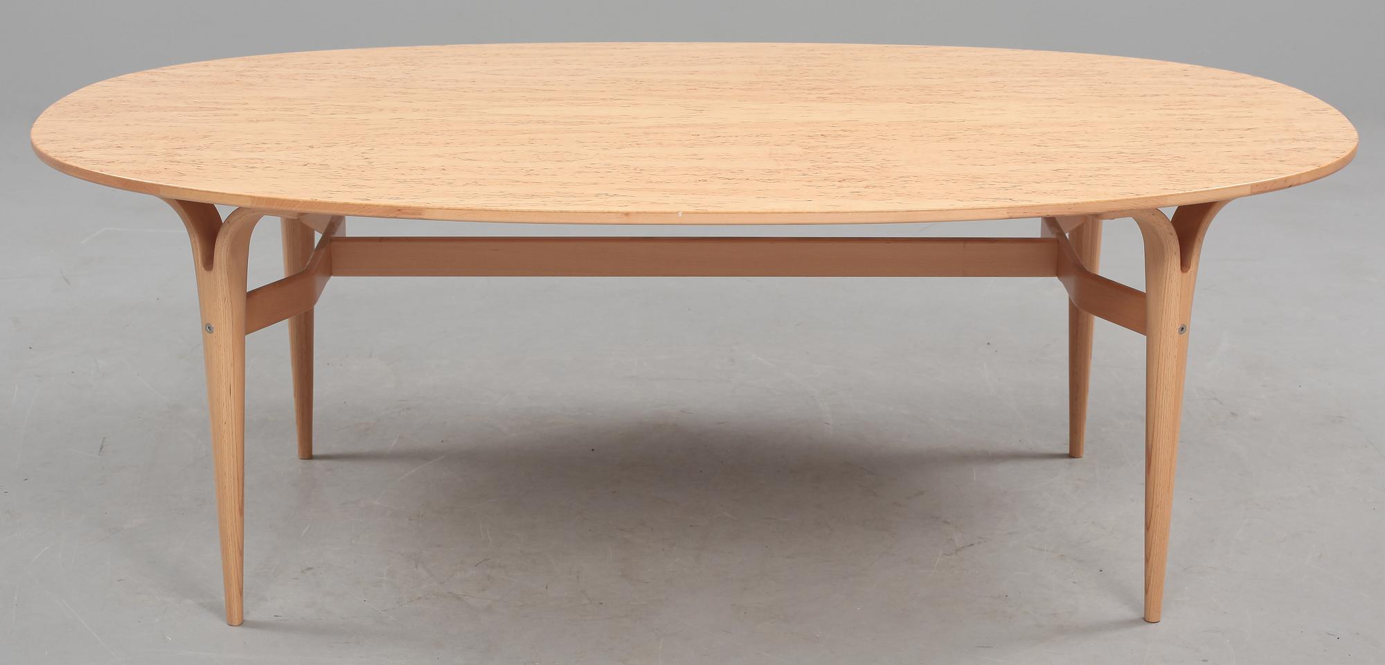 SOFFBORD, "Superellips", Bruno Mathsson, Bruno Mathsson International, Värnamo, etikettmärkt.