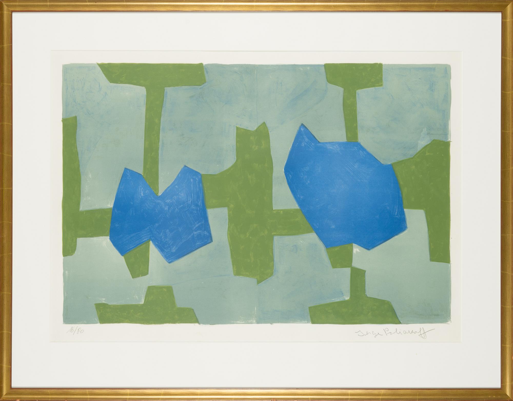 Serge Poliakoff, färglitografi, signerad och numrerad 16/80.