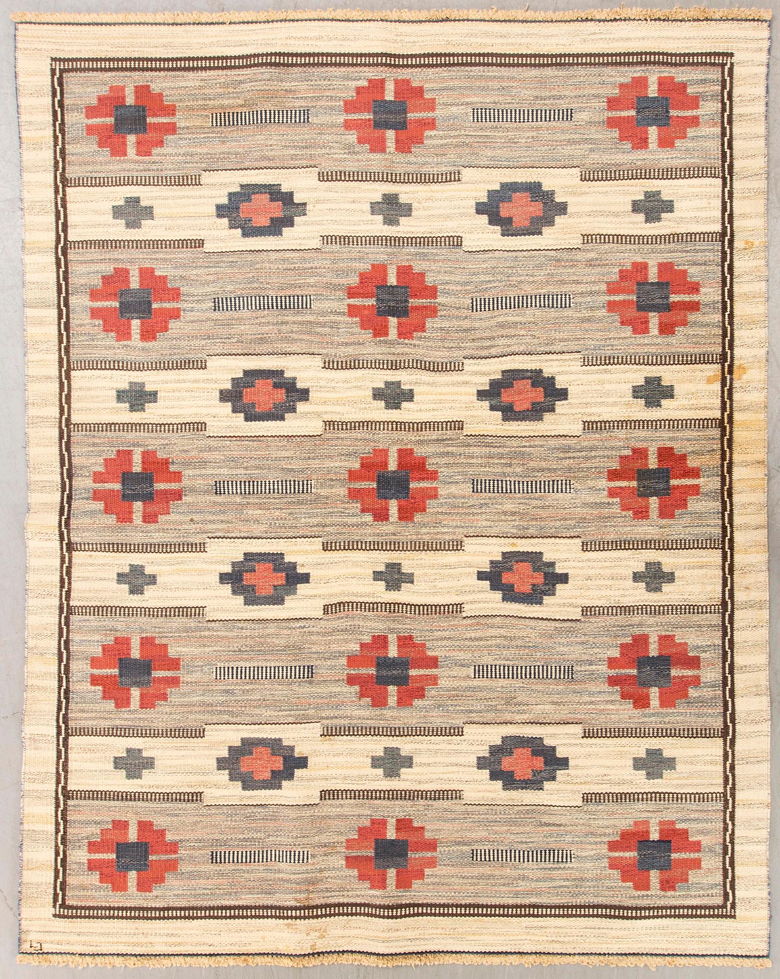 Matta rölakan sign LJ 1940/50-tal 225x172 cm.
