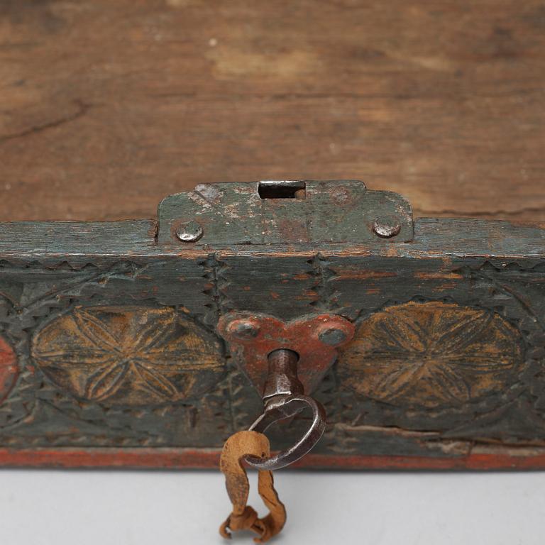 An 18th century Swedish wooden box.