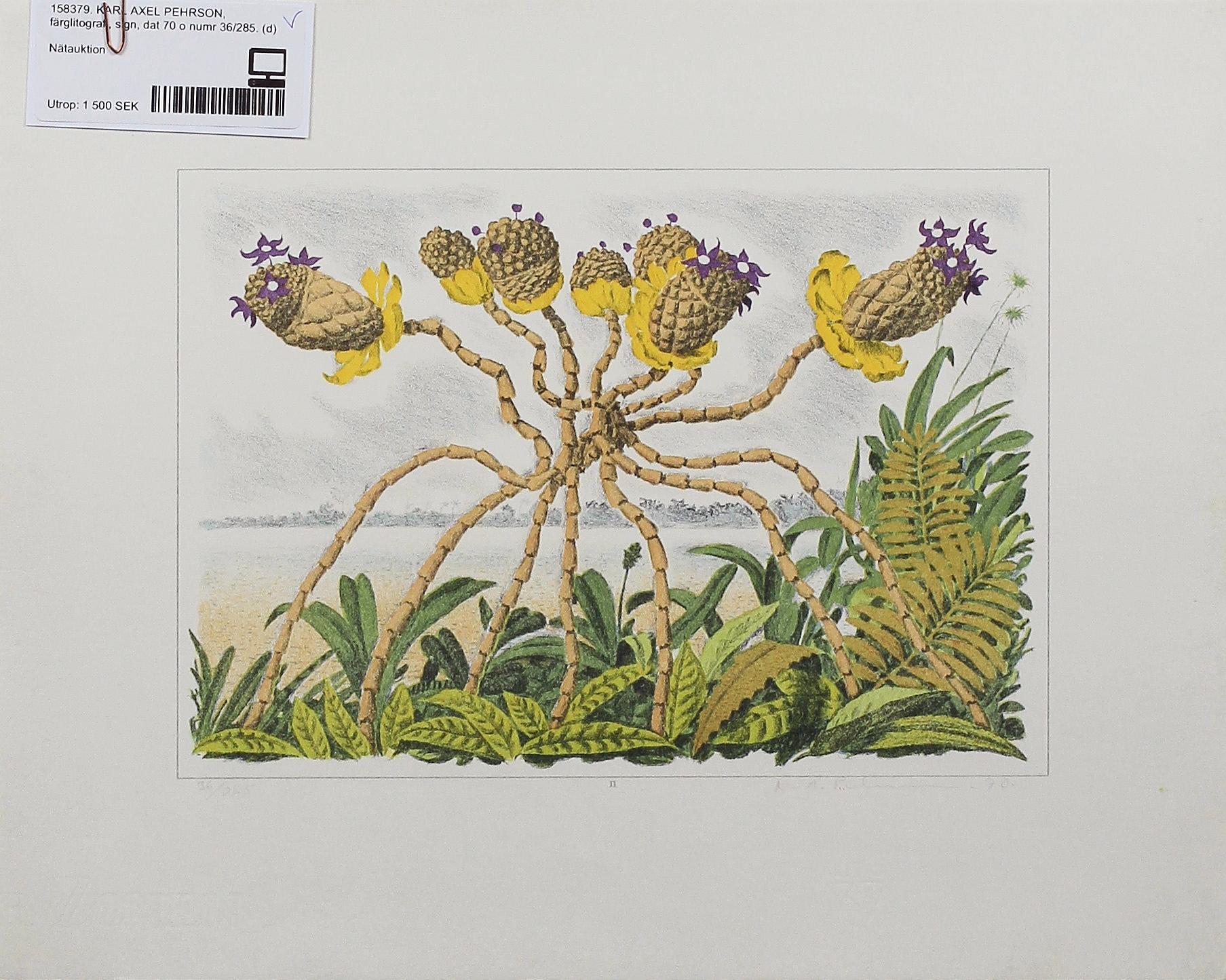KARL AXEL PEHRSON, färglitografi, sign, dat 70 o numr 36/285.