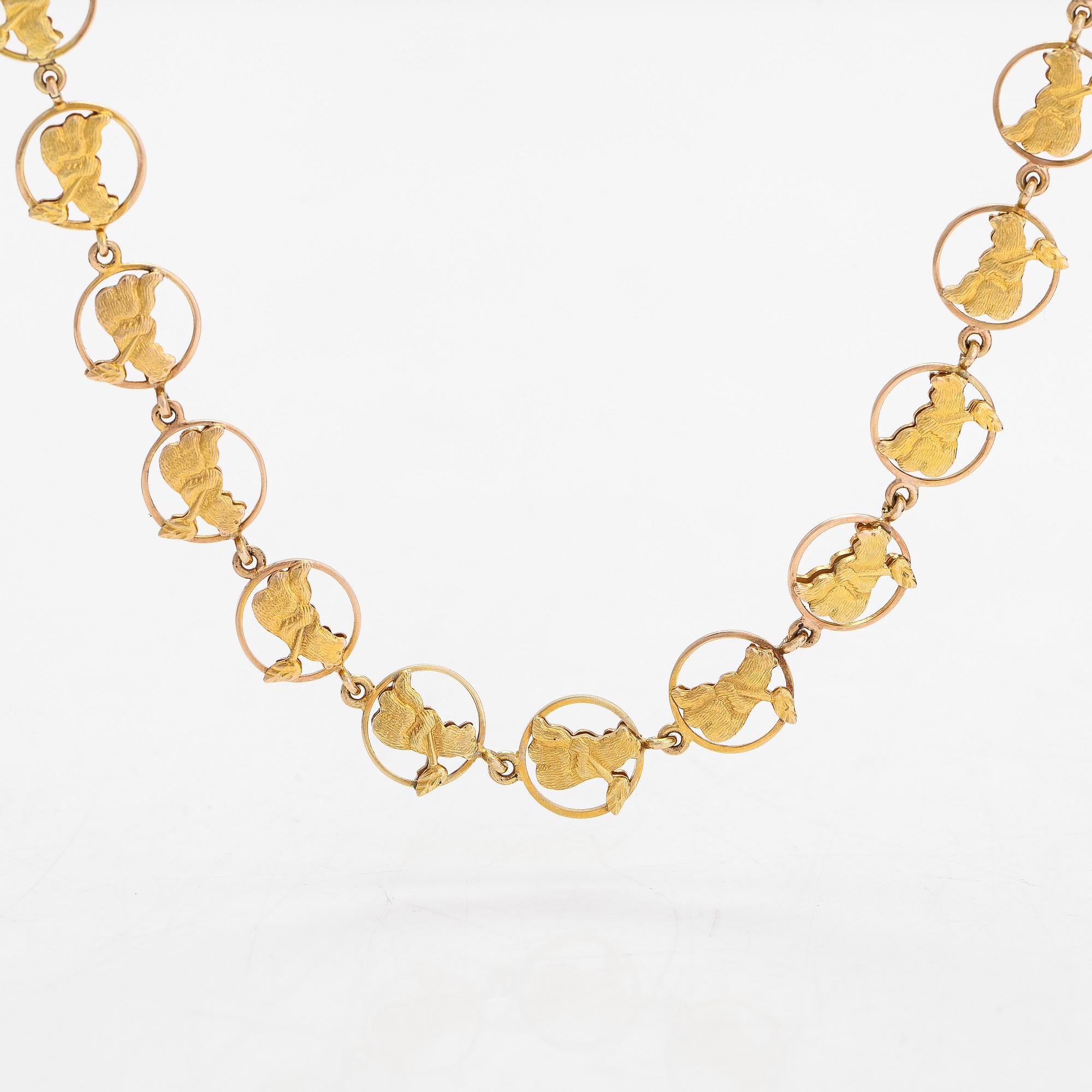 Klockkedja, 14K guld.