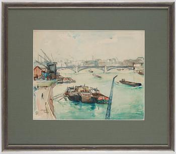 Andrus Johani, watercolor, signed and dated Paris -37.