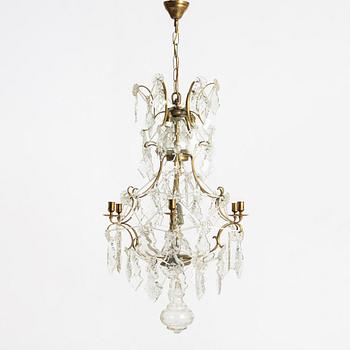 A Rococo style chandelier, 19th century.