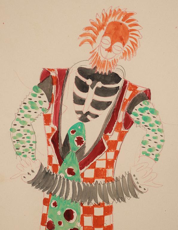 Isaac Grünewald, Costume sketch of a clown.
