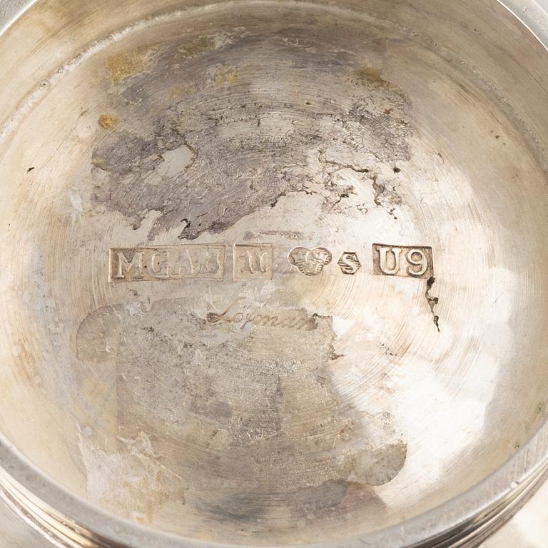 Skålar, 3 st, silver, bl.a. Eric Löfman för MGAB, Uppsala 1970-76.