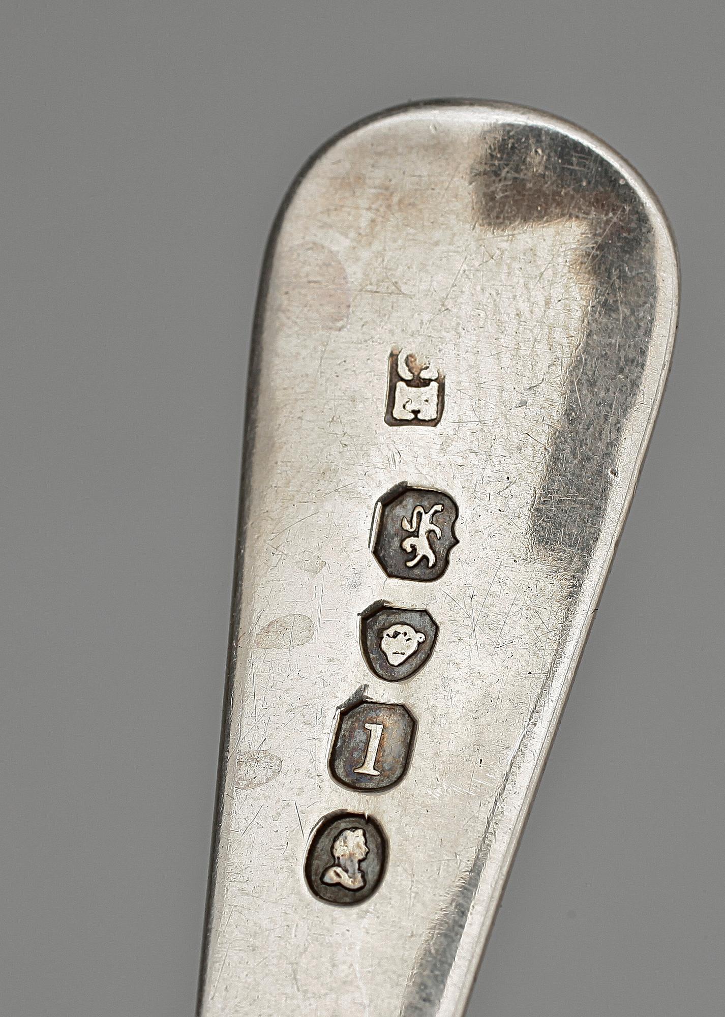 PARTI SILVER, 6 delar, bla HF Ljungkvist, Uppsala 1836. Totalvikt 518 gr.