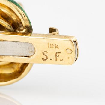 An 18K gold and enamel bracelet, by Spritzer & Fuhrmann.