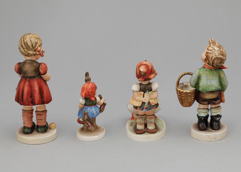 FIGURINER, 4 st, porslin, Hummel, Goebel, Tyskland, 1900-tal.