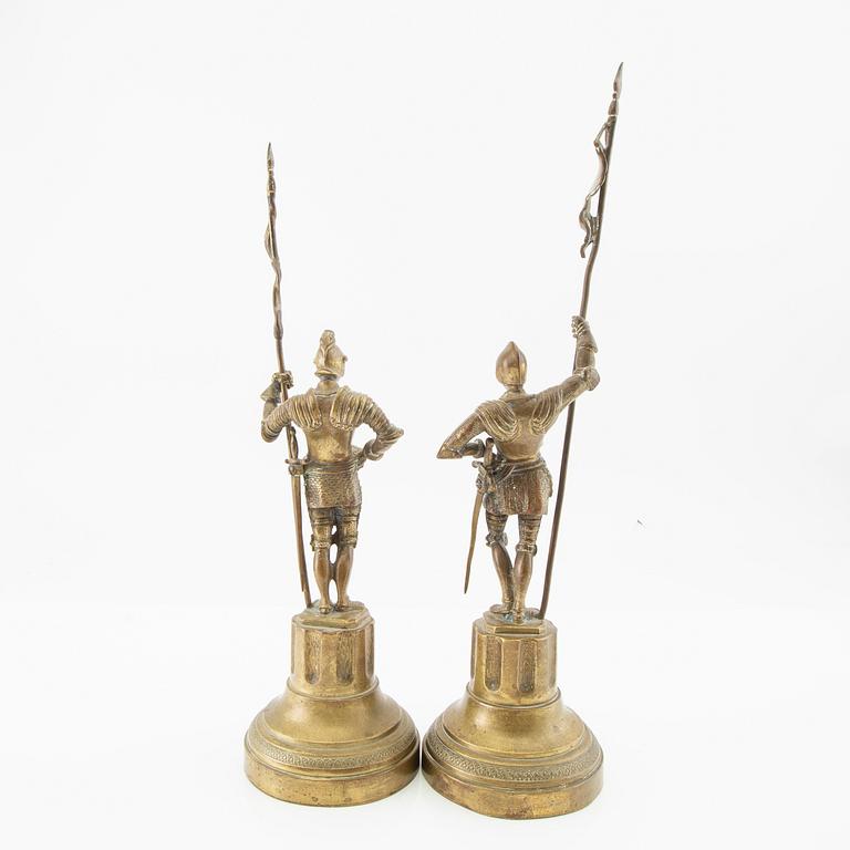 Decorative sculptures, 2 pieces, circa 1900.