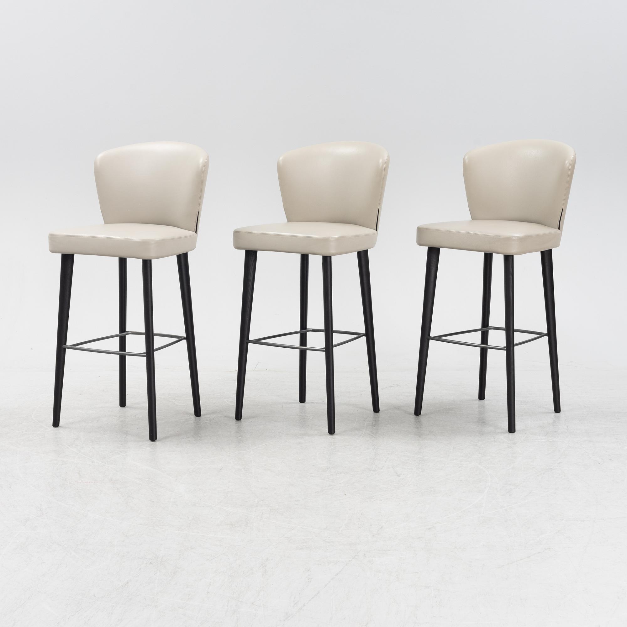 Rodolfo Dordoni, a set of three 'Aston Stool' bar chairs, Minotti, Italy.