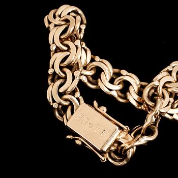 ARMBAND, guld 18k, BI, Stockholm 1948. Vikt ca 32 gram.