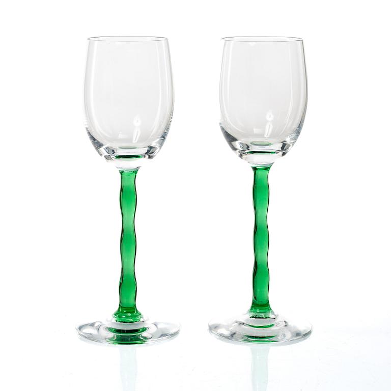 Gunnar Cyrén, twelve 'Nobel' wine glasses, Orrefors.