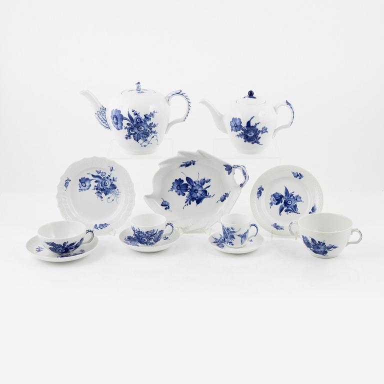 Royal Copenhagen, a 43 pcs tea -and coffee service, 'Blue flower'.