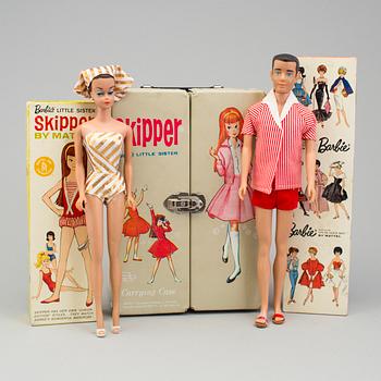 a set of 6 barbiedolls, Mattel 1960's.