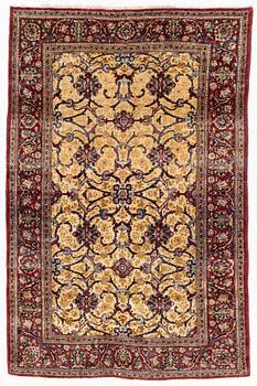 Matta, semiantik Keshan, part silk, ca 204 x 124 cm.