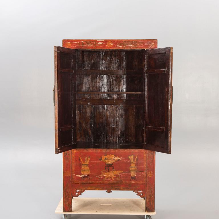 A 20th century Chinese painted wooden cabinet.