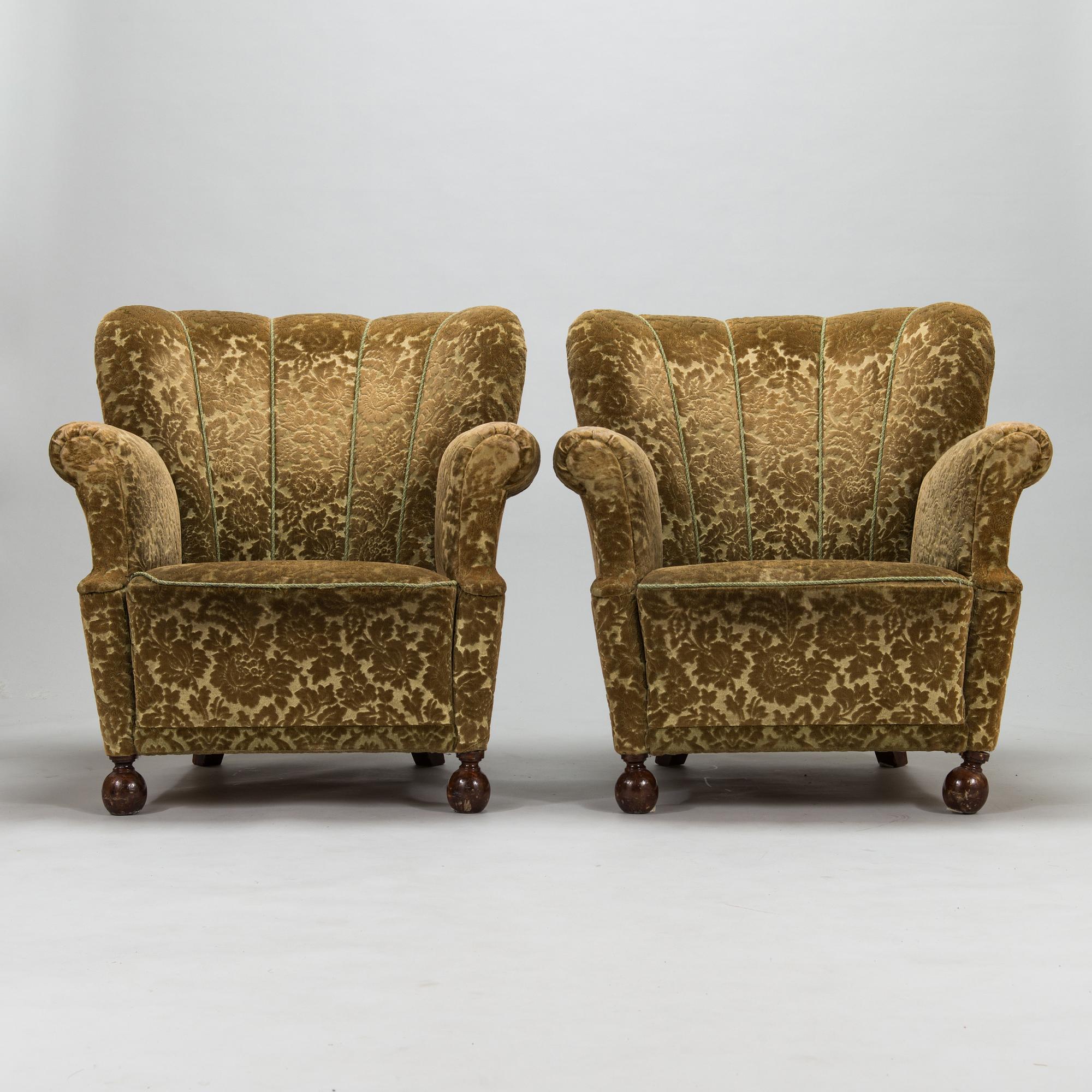 Fåtöljer, ett par, 1900-talets mitt.