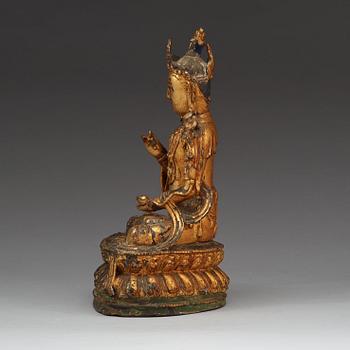 BODHISATTVA, förgylld brons. Mingdynastin (1368-1644).