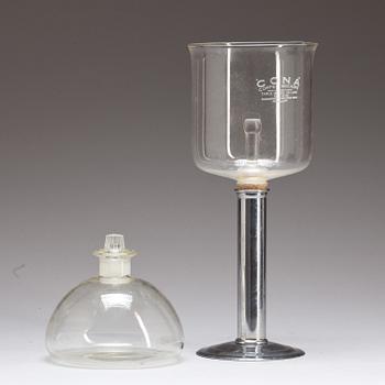 PERKULATORBRYGGARE, 5 delar.  Bland annat "Corna Cofee Machine"England. 1930-tal samt 1950-tal.