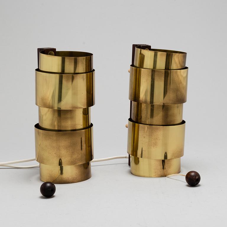 A pair of brass lamps, second half of the 20th century.