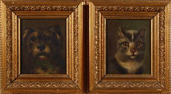 NIELS AAGAARD LYTZEN, tillskriven, 2 st, olja på duk, 1800-tal.