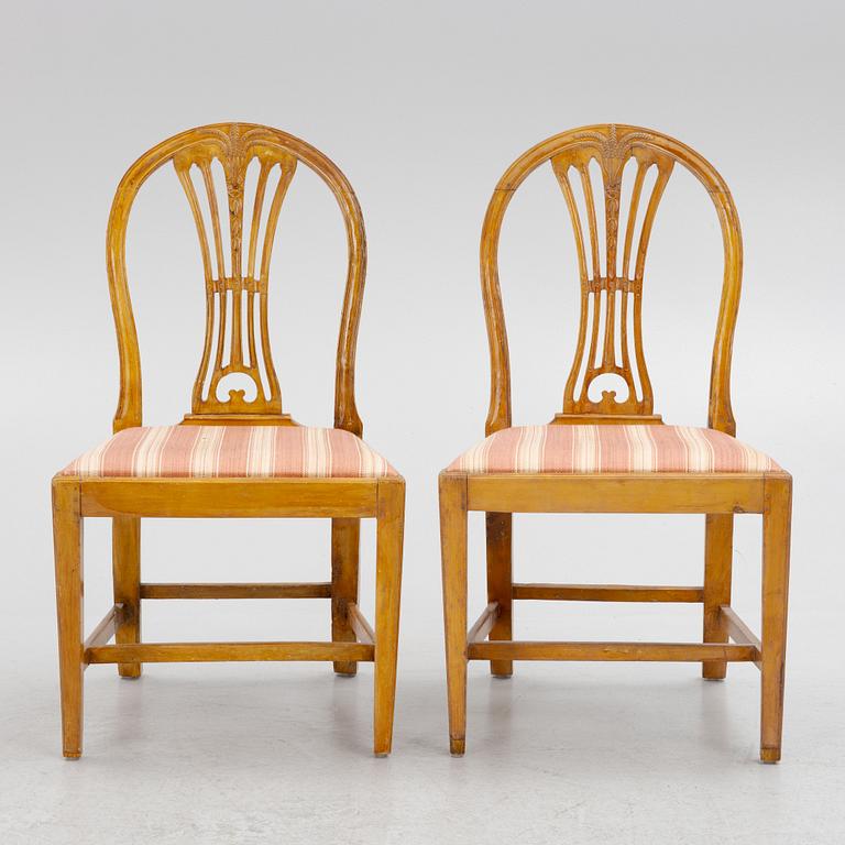 Chairs, a pair of Gustavian provincial works.