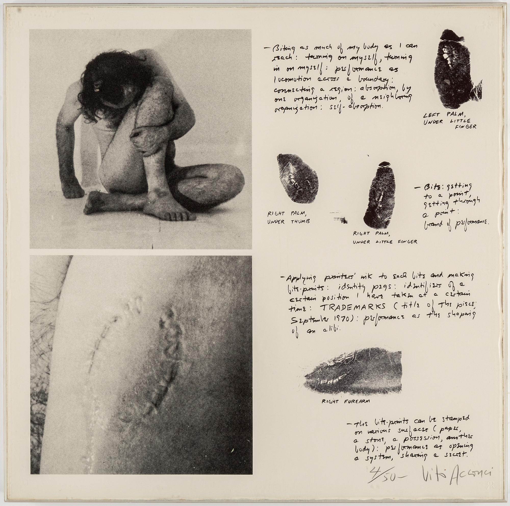 VITO ACCONCI, lithograph, 1971, signed in pencil and numbered 4/50.