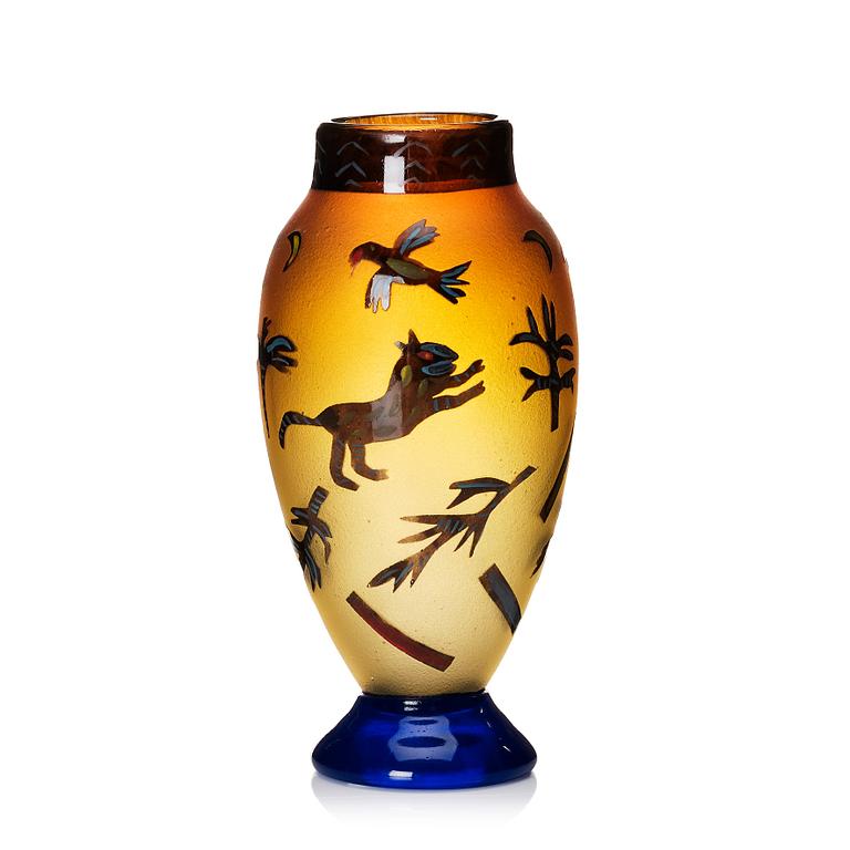 Ulrica Hydman-Vallien, a unique 'jewel glass' vase, Kosta Sweden.