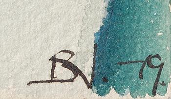 BRITA NORDENCREUTZ, akvarell på papp-pannå, sign BN. o dat -19.