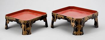 TÉBRICKOR, 2 st, lack, Japan, 1700/1800-tal.