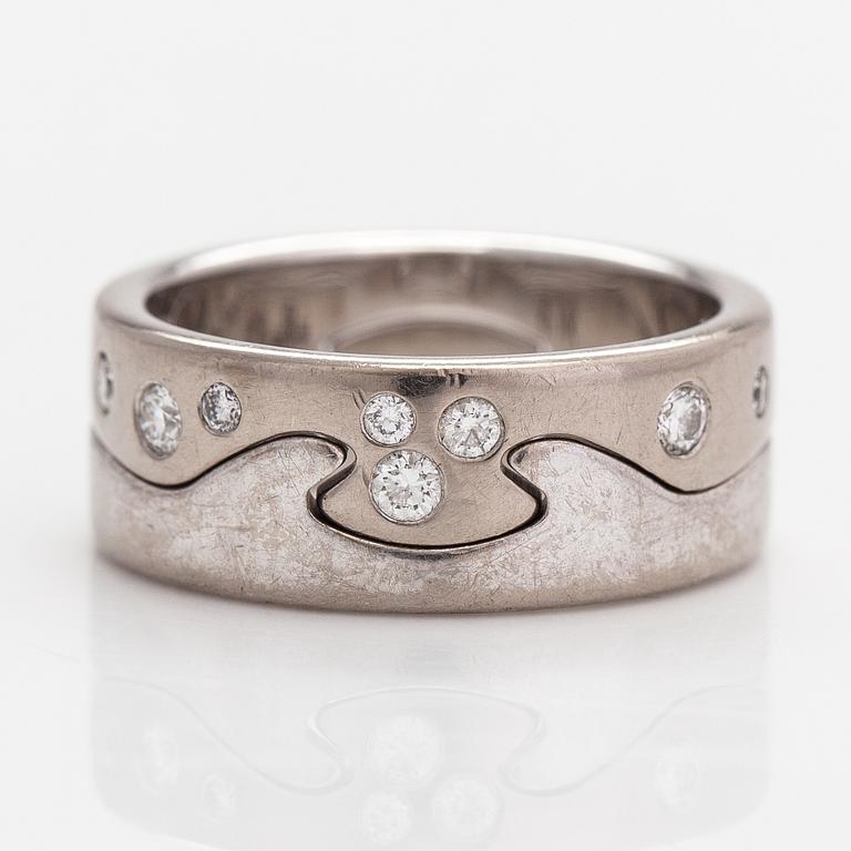 Georg Jensen, Ring "Fushion", 18K guld och diamanter ca 0.13 ct totalt. Danmark.