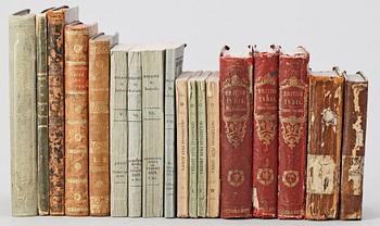 BOKPARTI RESELITTERATUR, 19 vol, bla "HögAsien och China samt deras Invånare.." av EAW. von Zimmermann, Stockholm 1821.