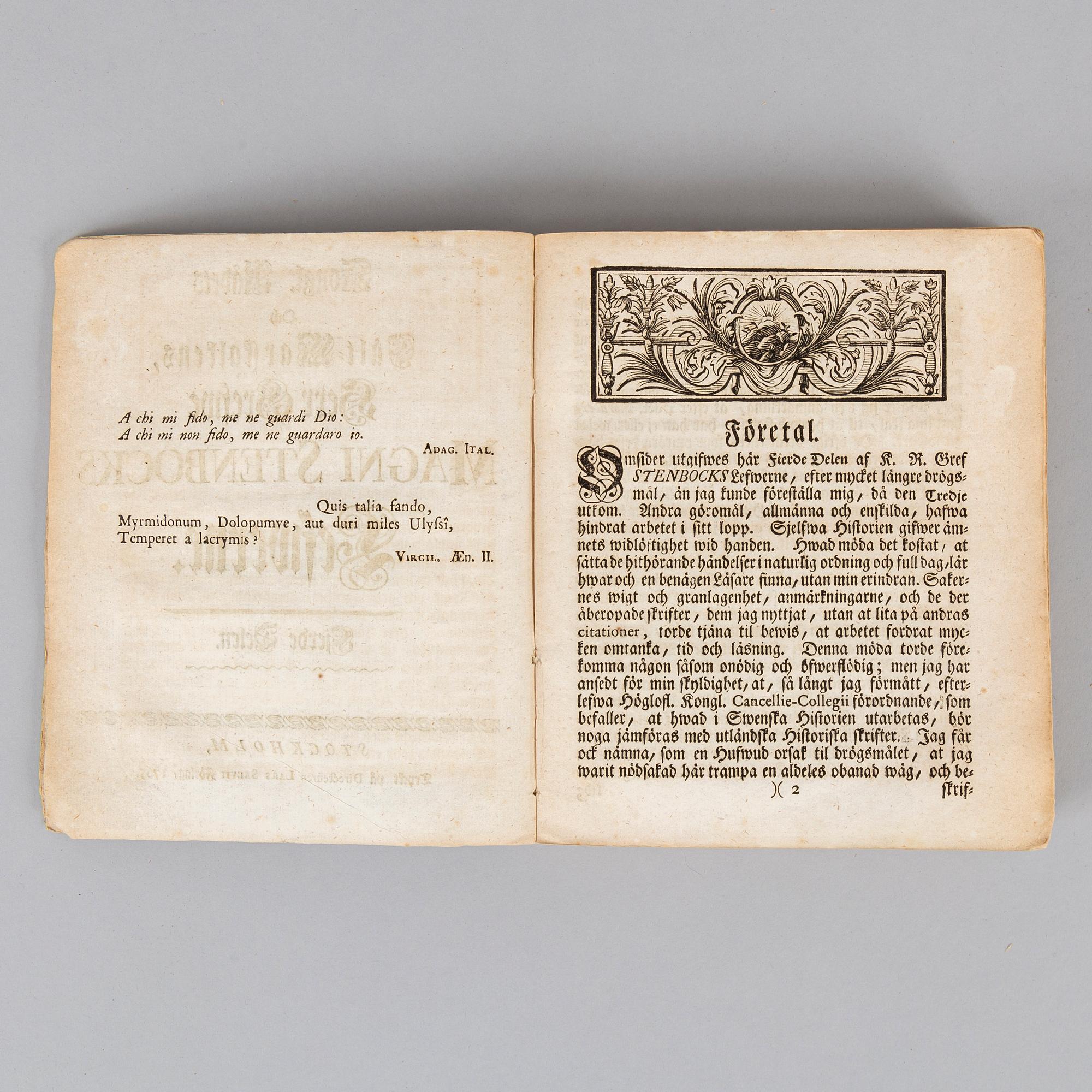 Stenbocks leverne, 1757-65 (4 vol).