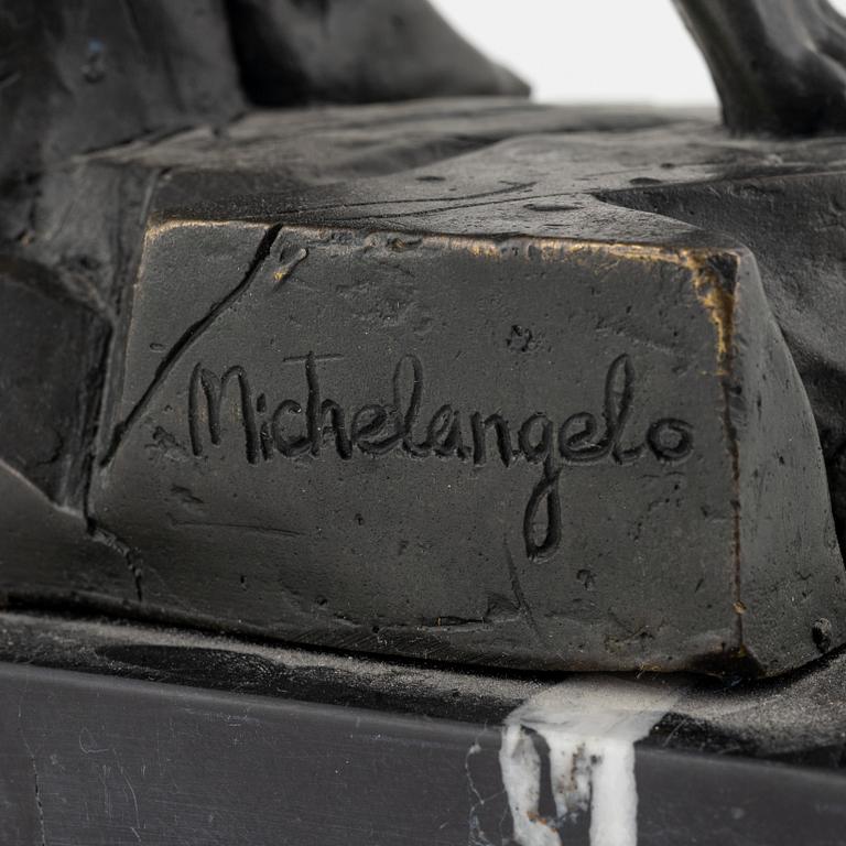 Michelangelo Buonarroti, after. Sculpture, bronze, total height 58 cm.