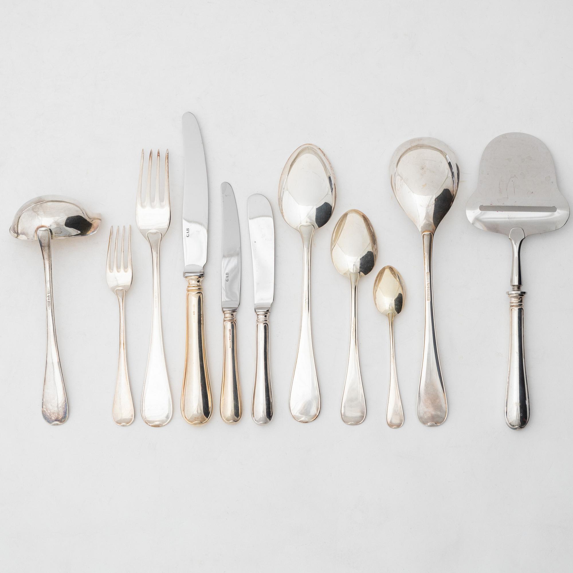 A Swedish silver cutlery set, model "Svensk", GAB, Eskilstuna 1987-1989 (148 pieces).