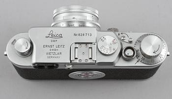 KAMERA med OBJEKTIV, Leica IIIg, nr 828713, Ernst Leitz, GMBH Wetzlar, Tyskland 1900-talets mitt.
