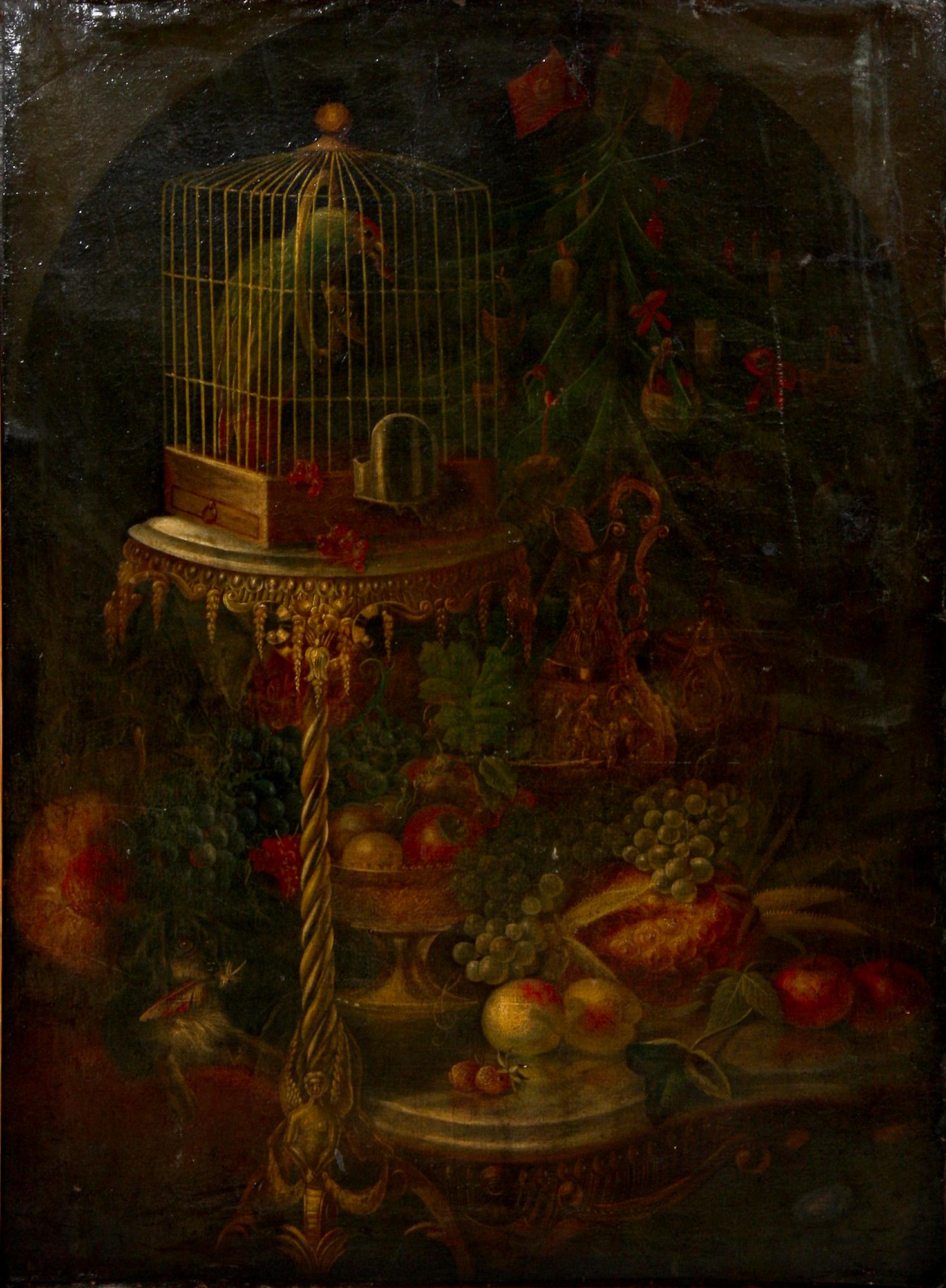 OKÄND KONSTNÄR, olja på dubblerad duk. Tyskland, 1700-talets slut.