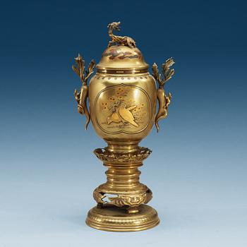 1888. A Japanese bronze censer, Meiji (1868-1912).
