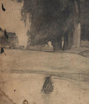 Carl Fredrik Hill, Nude study/Landscape.