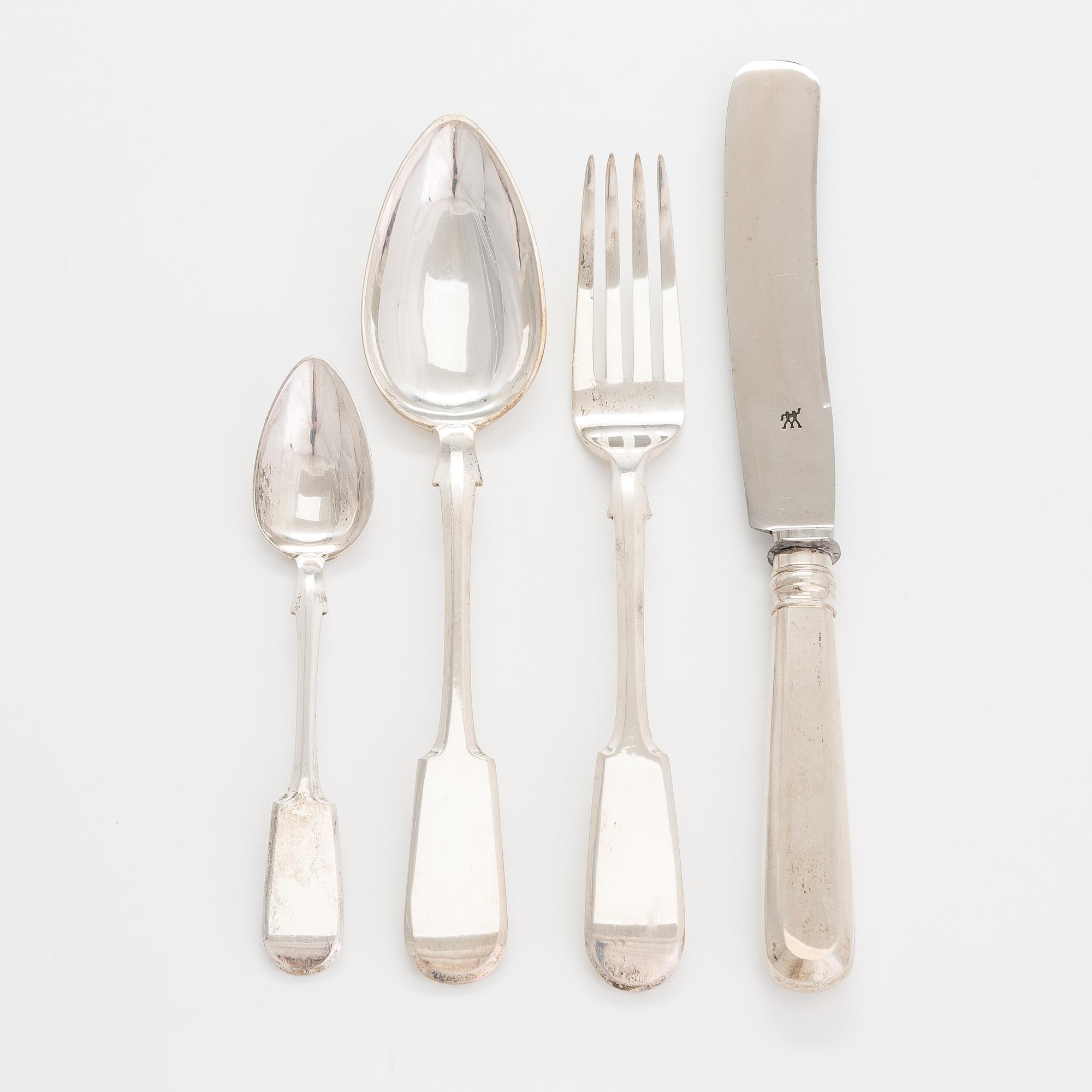 Hjalmar Fagerroos, resebestick i fodral, silver, Helsingfors 1870-1879.