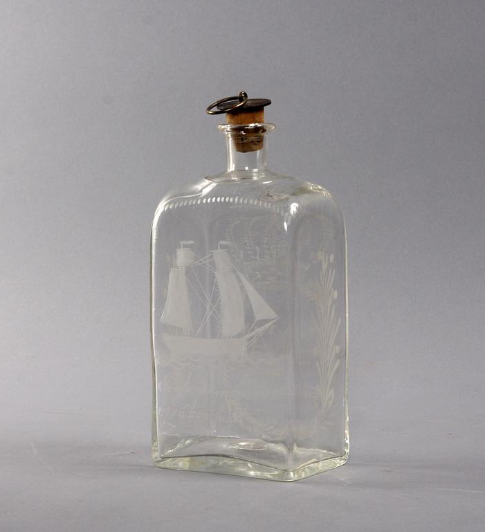FLASKSCHATULL, 1800-talets första hälft.