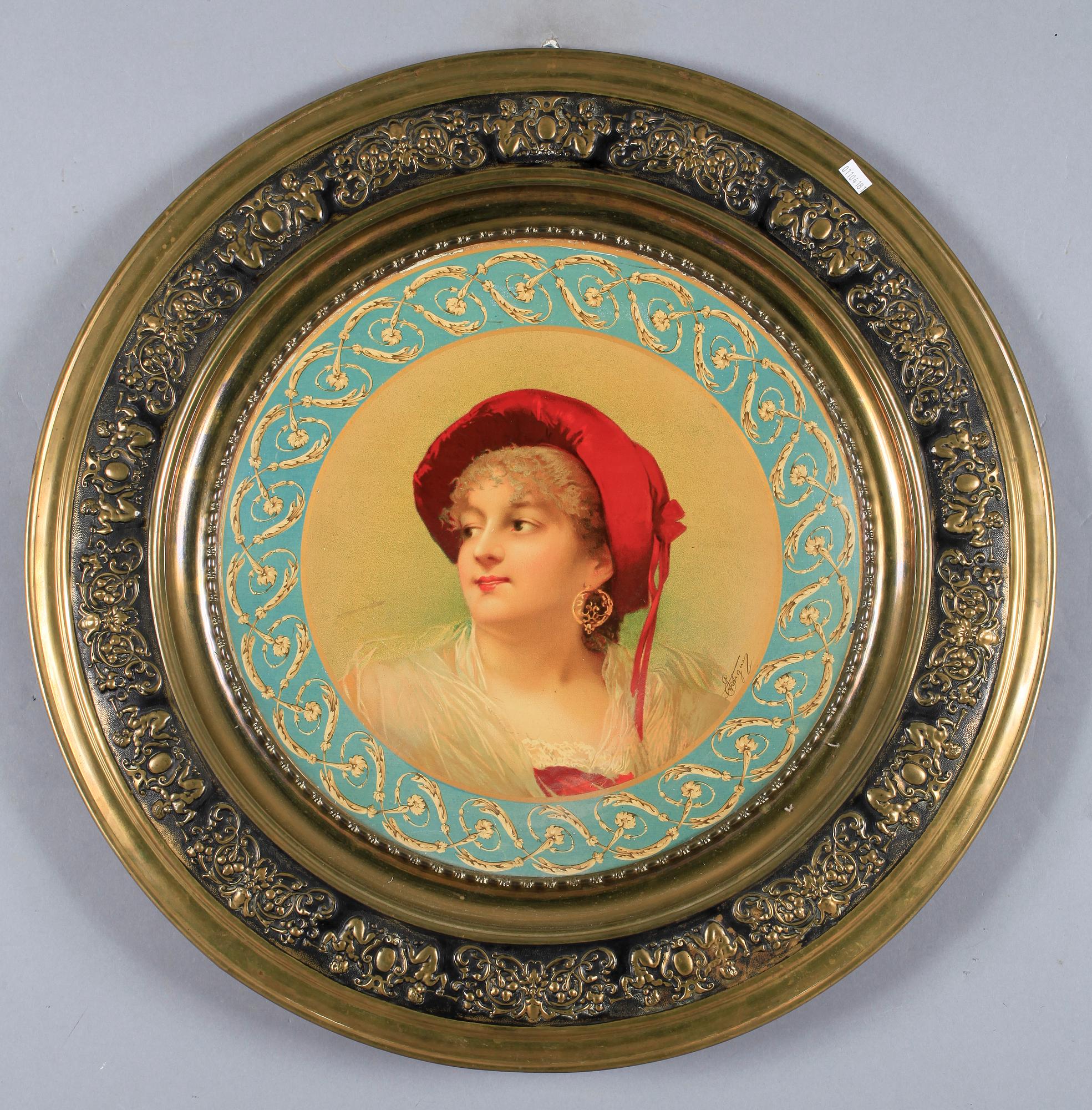 VÄGGFAT, ett par, mässing, plåt, nyrenässans, sent 1800-tal.