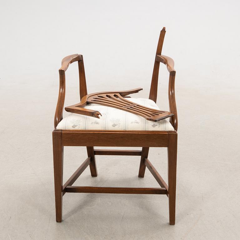 Chairs 10 pcs and armchairs 1 pair Chippendale style England circa 1900.