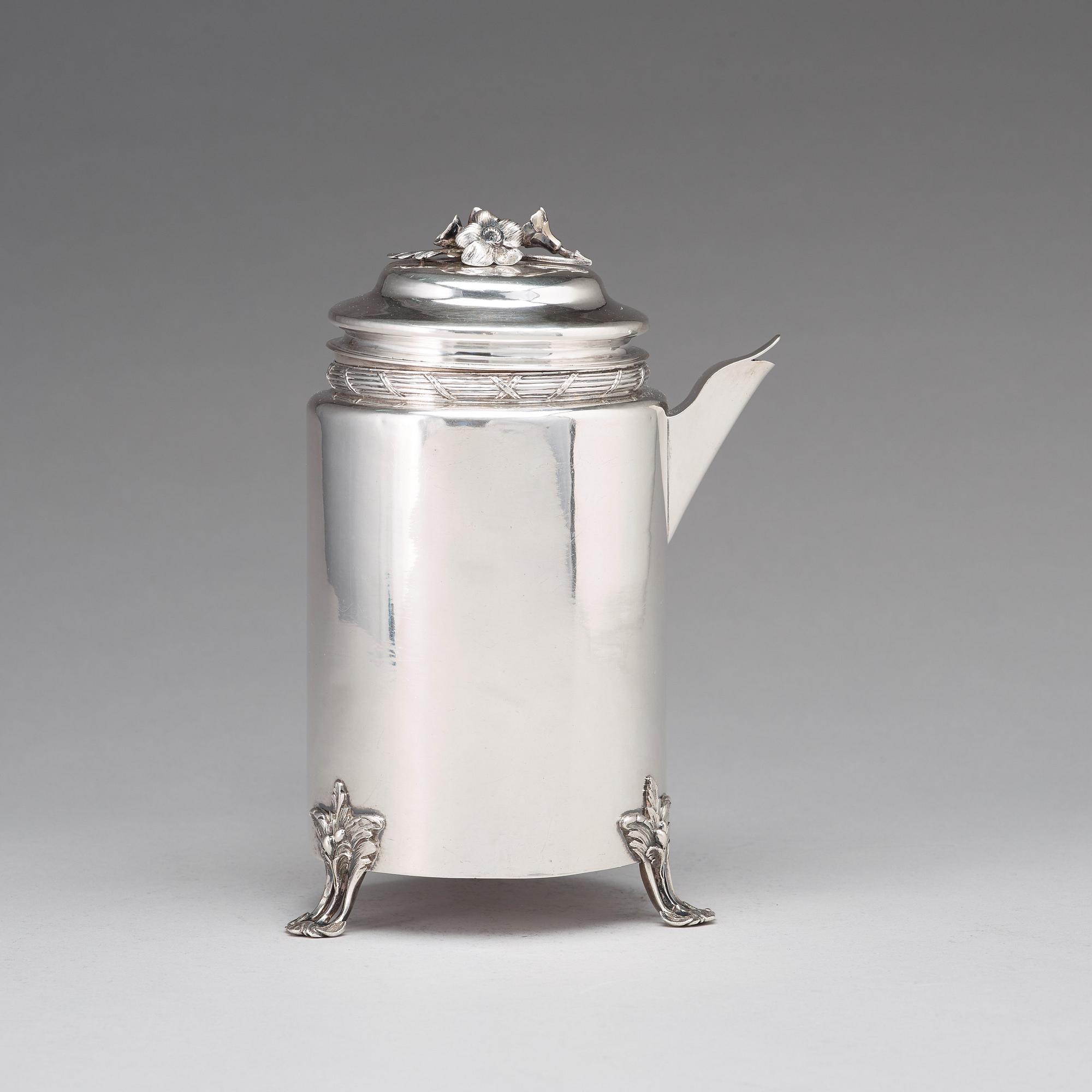 Claes Ekman, kaffekanna, silver, Kristinehamn 1774.