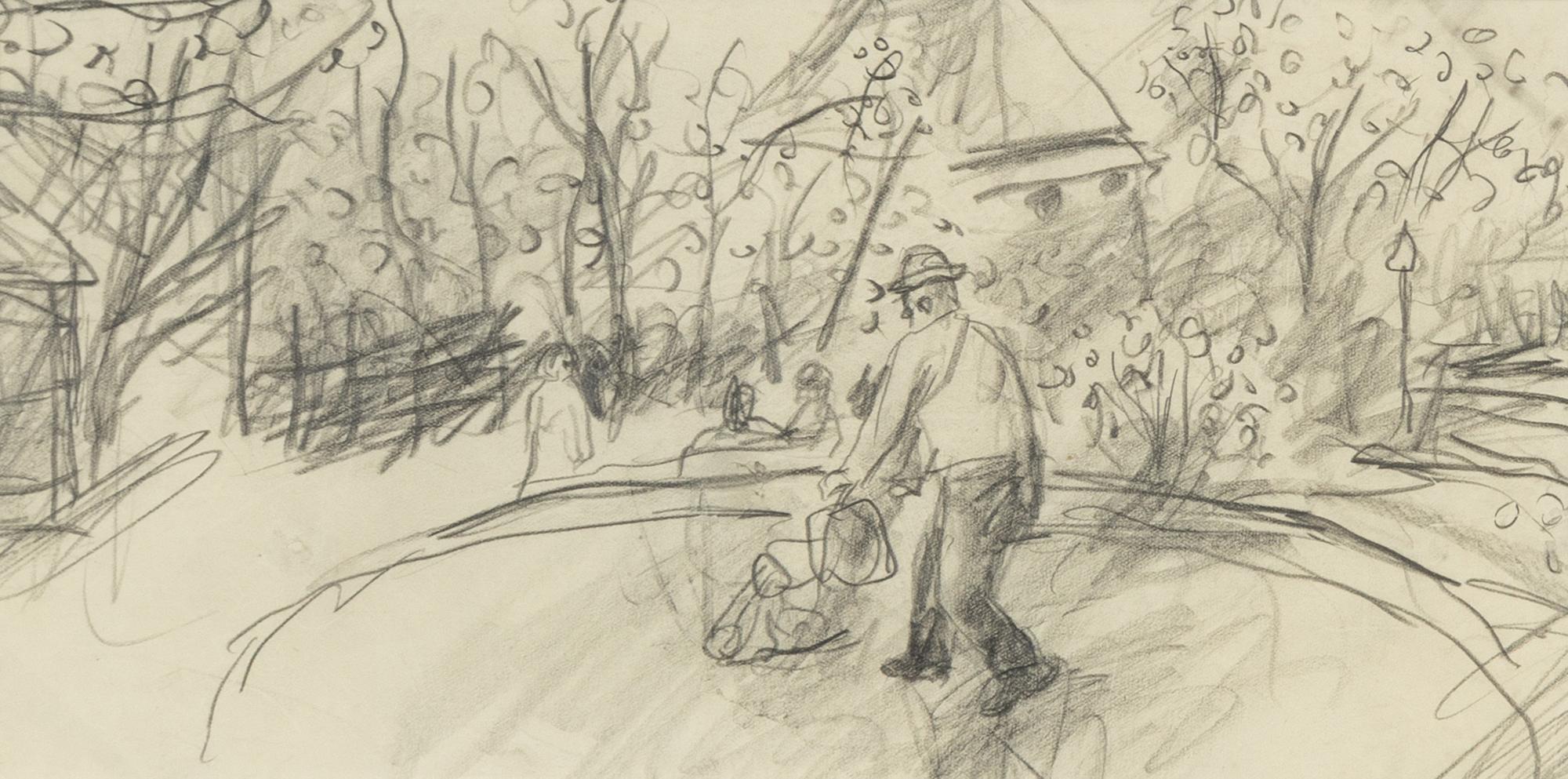 Bror Hjorth, pencil drawing.