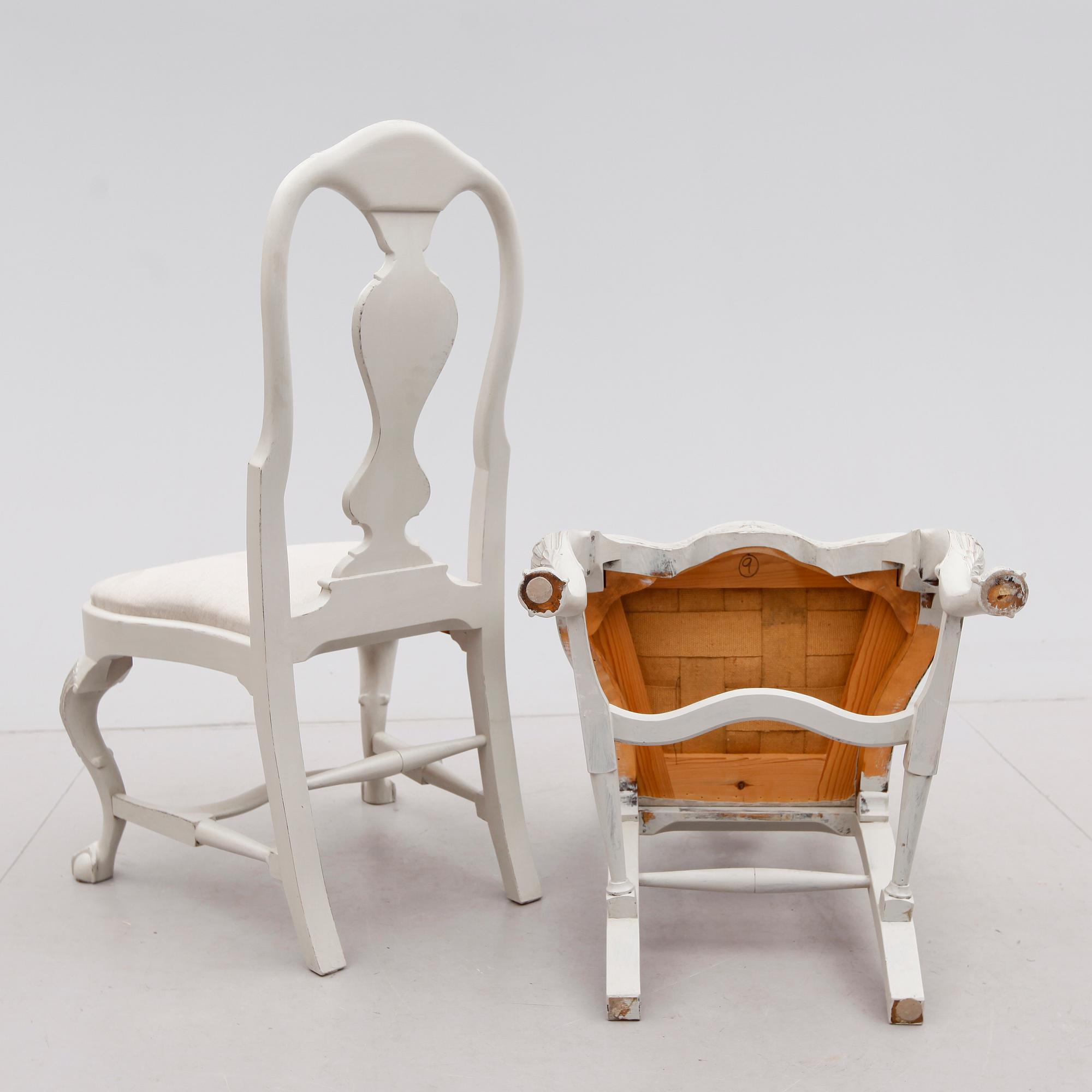 STOLAR, 12 st, barockstil, 1900-talets mitt.